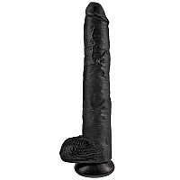 King Penis Realistic Dildo with Balls 13.8 Inch Black