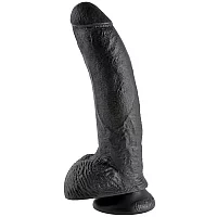 King Penis Realistic Dildo with Balls 9.1 Inch Black