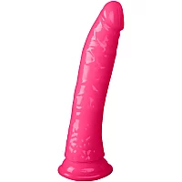 RealRock Glow in the Dark Slim Dildo with Suction Cup 7.9 Inch Pink