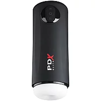 PDX Elite Moto Milker Vibrating Masturbator Black