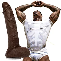 VacULock Doc Johnson Signature Penises Jason Luv Dildo 9.6 Inch Brown