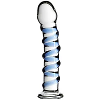 Icicles No 5 Blue Glass Dildo 7 Inch Clear