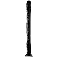 Hosed Long Dildo with Suction Cup 19.7 Inch Black