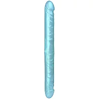 Baseks Blue Pearlscent Double Dildo 12.9 Inch Blue