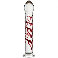 Gildo No. 30 Glass Dildo with Hearts 6.9 Inch Clear