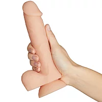 Willie City Luxe Realistic Silicone Dildo 7.9 Inch Nude