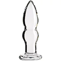 Sinful Groove Medium Glass Butt Plug 4.6 Inch Clear