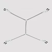 DOMINIX Deluxe Adjustable Labia and Nipple Clamps Silver