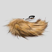 DOMINIX Deluxe Stainless Steel Medium Faux Fox Tail Butt Plug Silver