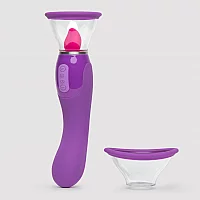 Fantasy for Her Vibrating Pussy Pump and Tongue Vibrator Kit Purple