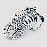 DOMINIX Deluxe Chastity Cock Cage 3.5 Inch Silver