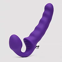 Lovehoney Deep Dive Posable Rechargeable Vibrating Strapless StrapOn Purple