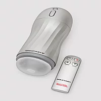 MAXTASY Suction Vibration and Warming Remote Control Male Masturbator Silver