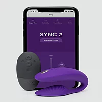 WeVibe Sync 2 Purple Remote Control and App Rechargeable Couples Vibrator Purple