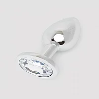 Lovehoney Clear Jewelled Metal Butt Plug Silver