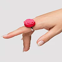 FIORE Rechargeable Vibrating Silicone Rose Ring Red