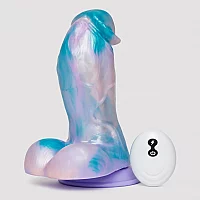 Mythical Fantasy Girthy Remote Control Vibrating Dildo 6.25 Inch Purple