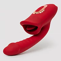 Teazers GSpot Dildo Vibrator with Tongue Stimulator Red