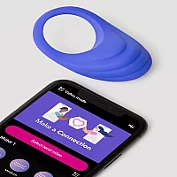 Connect App Controlled Vibrating Couples Ring Purple