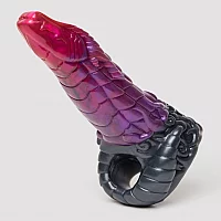 Kiotos Monstar Fantasy Full Length Silicone Textured Penis Sleeve with Ball Loop Purple