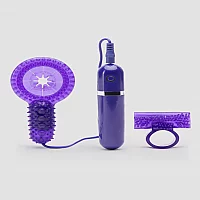 Lovehoney Bedtime Bullet 10 Function Vibrating Cock Ring Set Purple