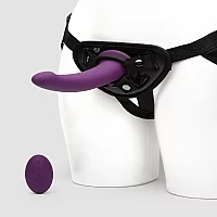 Desire Luxury Rechargeable Remote Control Vibrating StrapOn Kit Purple