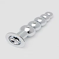 Lovehoney Power Jewel Beaded Aluminium Jewelled Butt Plug 5 inch Silver