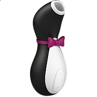 Satisfyer Penguin Rechargeable Air Pulse Clitoral Stimulator Black and White