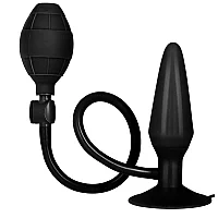 Booty Call Medium Silicone Inflatable Butt Plug 6.5 Inch Black