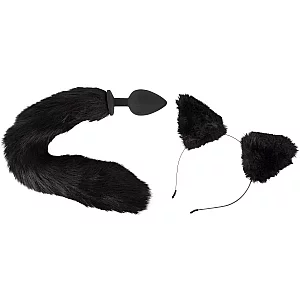Bad Kitty Pet Play Butt Plug and Ears Black