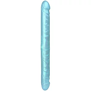 Baseks Blue Pearlscent Double Dildo 12.9 Inch Blue