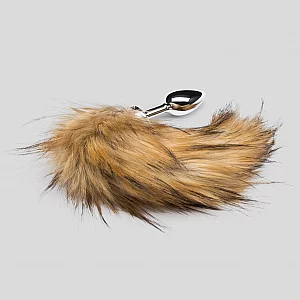 DOMINIX Deluxe Stainless Steel Medium Faux Fox Tail Butt Plug Silver