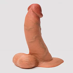 bVibe Flesh Tan Slipskin Ultra Realistic Curved 8 in Dual Density Dildo Flesh Tan